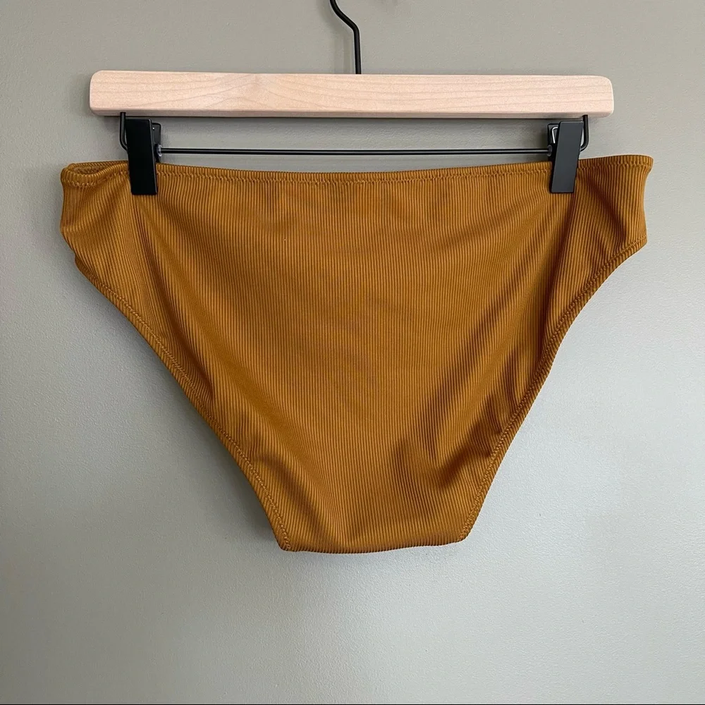 Madewell Second Wave‎ Ribbed Hipster Bikini Bottom Women XL Burnished Amber NWT